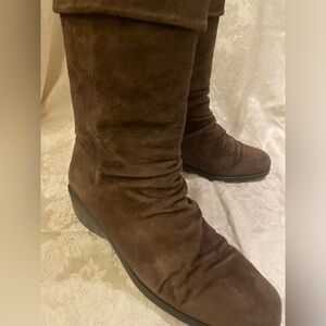 Markon Simon Brown Suede Mid-Calf Slouch Boots